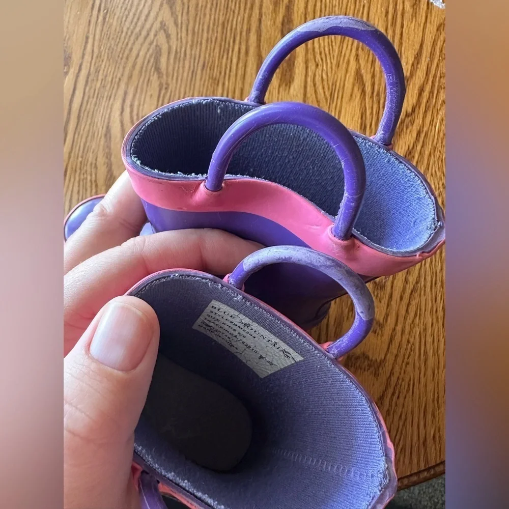 Purple and Pink Rain & Snow Boots Waterproof Design
